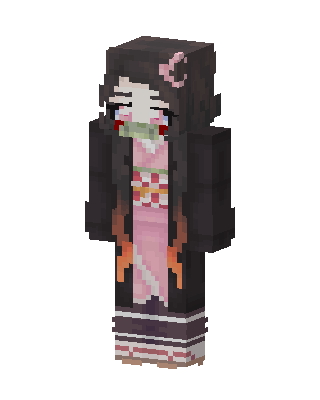 Black Anime Girl skin, 3D preview
