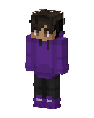 Purple Hoodie Boy skin, 3D preview