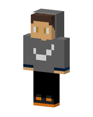 Gray Hoodie Guy skin, 3D preview