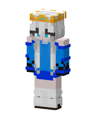 Crowned Blue Girl skin, 3D preview