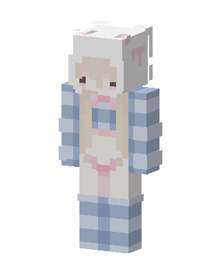 White Cutie Girl Minecraft pastel skin