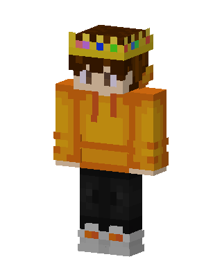 Crowned Orange Hoodie skin, 3D preview
