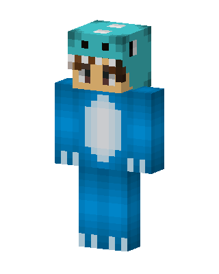Blue Dino Onesie skin, 3D preview