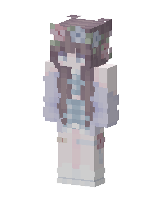 Flower Crown Girl skin, 3D preview