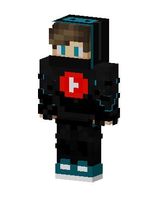 Cyber Hoodie Boy skin, 3D preview
