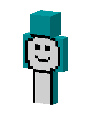 Teal Smiley skin, 3D preview