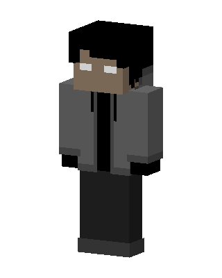 Hooded Herobrine skin, 3D preview
