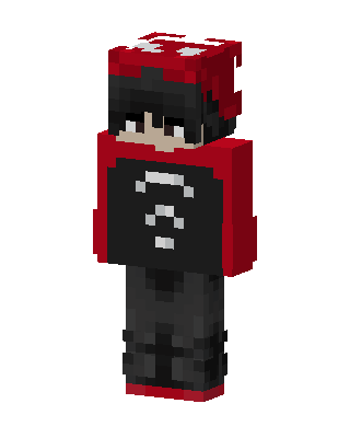 Red Hoodie Boy skin, 3D preview