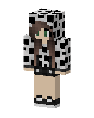 Cow Hoodie Girl skin, 3D preview