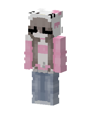 Pink Bear Hoodie Minecraft pink skin