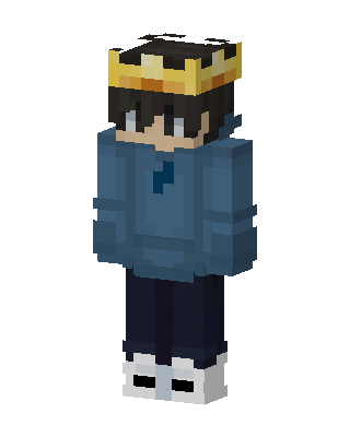 Crowned Blue Hoodie skin, 3D preview