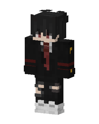 Crimson Uniform Boy Minecraft anime skin