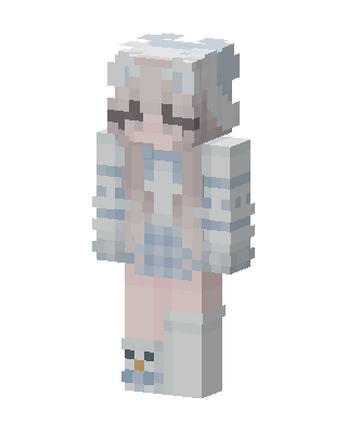 Snowy Penguin Girl skin, 3D preview
