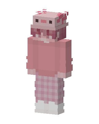 Axolotl Hoodie skin, 3D preview