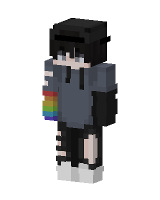 Rainbow Emo Hoodie skin, 3D preview