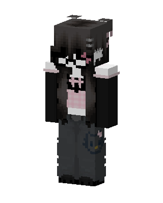 Black Suit Girl skin, 3D preview