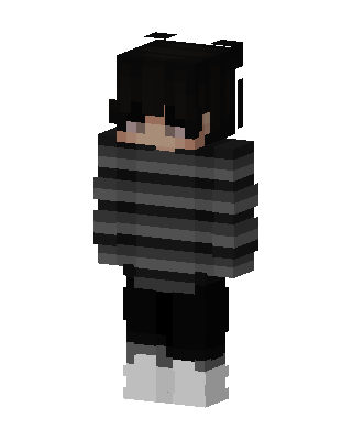 Black Emo Boy skin, 3D preview