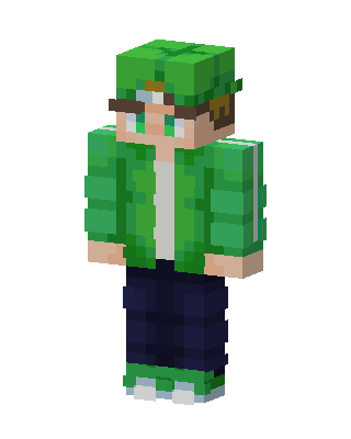 Green Cap Hoodie skin, 3D preview