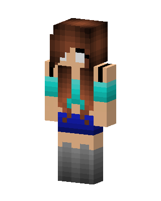 Braided Steve Girl skin, 3D preview
