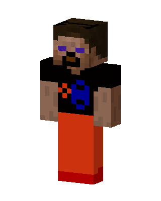 Purple Eyed Steve skin, 3D preview