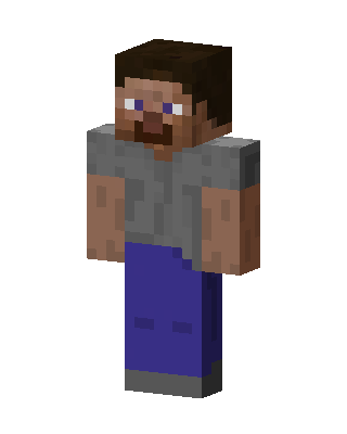 Gray Shirt Steve skin, 3D preview