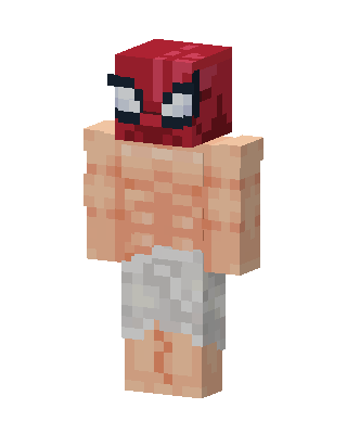 Red Masked Hero Boy skin, 3D preview