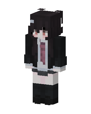 Black Student Girl skin, 3D preview