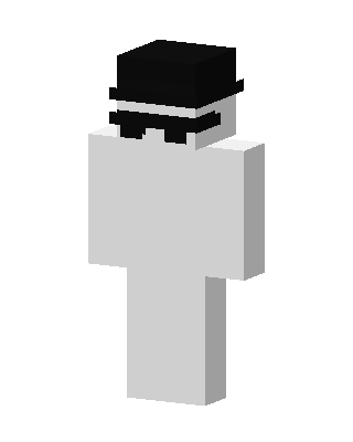 Bowler Hat Ghost skin, 3D preview