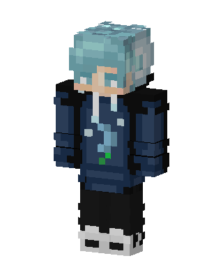 Icy Blue Hoodie skin, 3D preview