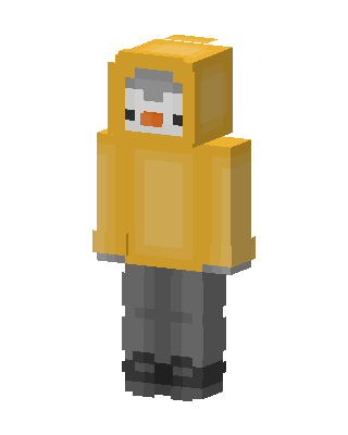 Penguin Hoodie skin, 3D preview