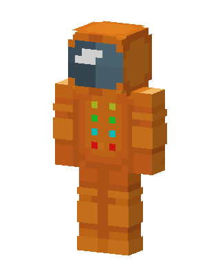 Orange Spacesuit skin, 3D preview