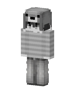 Grayscale Pup skin, 3D preview