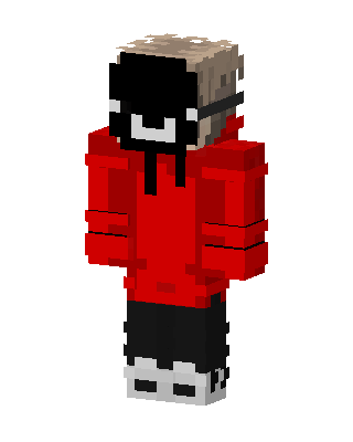 Red Hoodie Smiley skin, 3D preview