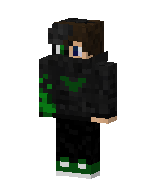 Black Hoodie Boy skin, 3D preview