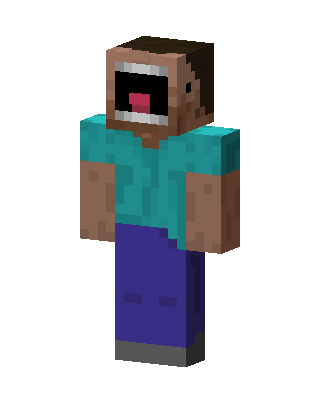 Screaming Steve skin, 3D preview