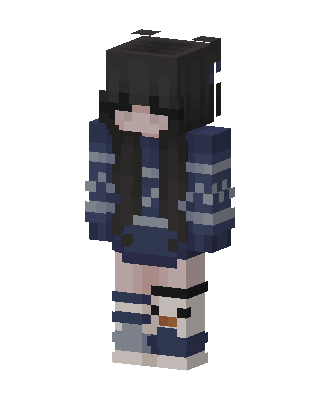 Blue Anime Girl skin, 3D preview