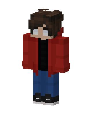 Red Hoodie Boy skin, 3D preview