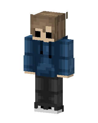 Blue Hoodie Boy skin, 3D preview