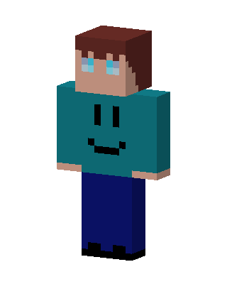 Smiley Shirt Steve skin, 3D preview