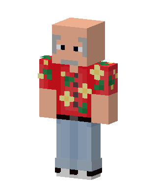 Hawaiian Shirt Grandpa skin, 3D preview