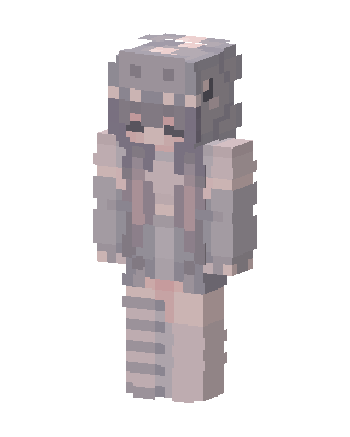 Dino Hoodie Girl skin, 3D preview