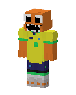 Orange Rainbow Friend skin, 3D preview