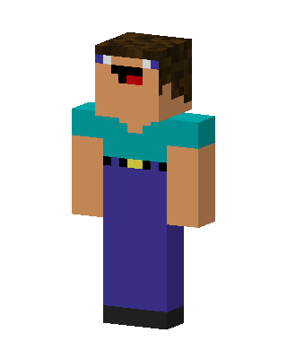 Goofy Steve skin, 3D preview