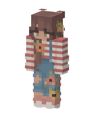 Sunflower Overalls skin, 3D preview