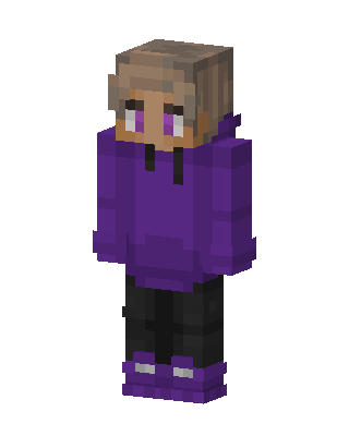 Purple Hoodie Boy skin, 3D preview
