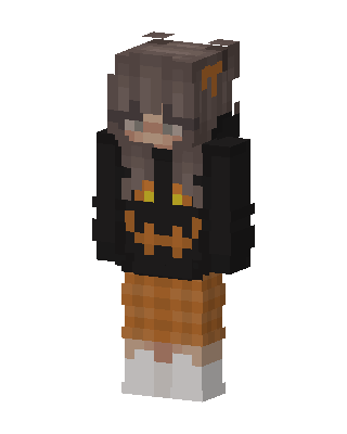 Pumpkin Hoodie Girl skin, 3D preview