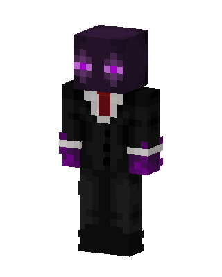 Suited Enderman skin, 3D preview