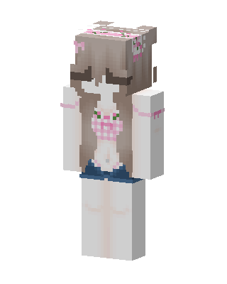 Gingham Bow Girl Minecraft cute skin