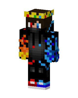 Black Crowned Fighter Boy skin, 3D preview