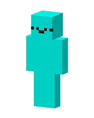 Cyan Smiley skin, 3D preview